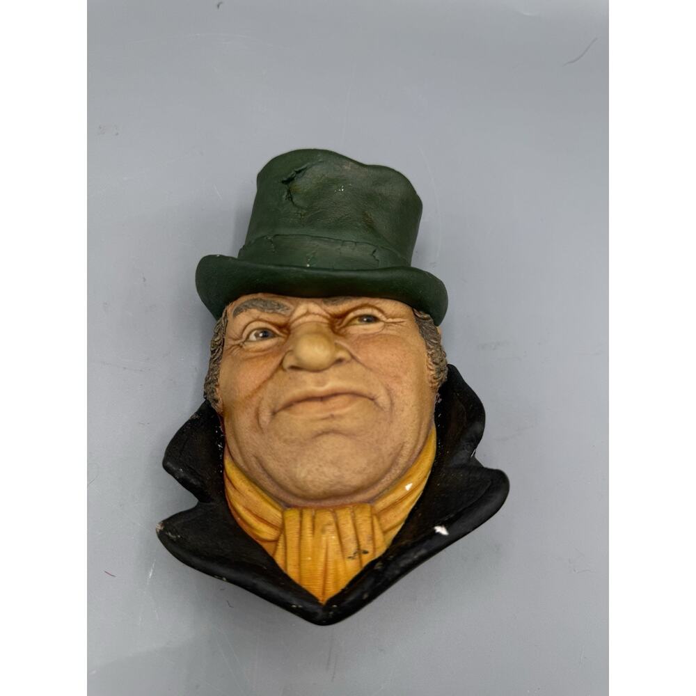 Vintage Gentleman Wall Mask Made in England Chalkware 6”